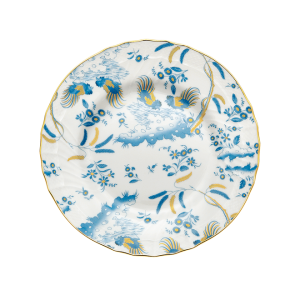 Ginori Oro Di Doccia Turchese Flat Dessert Plate - 8.5"